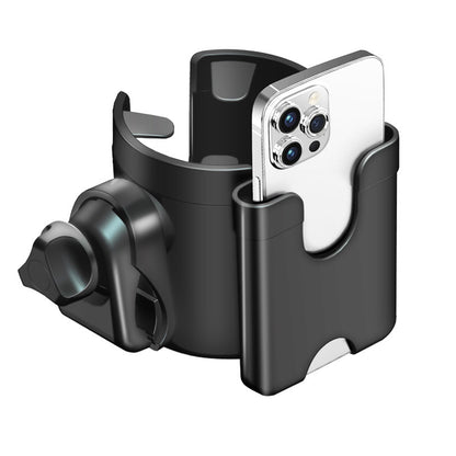 スマホ差し込み部の保持位置が分かる使用イメージ（ベビーカーカップホルダー）
