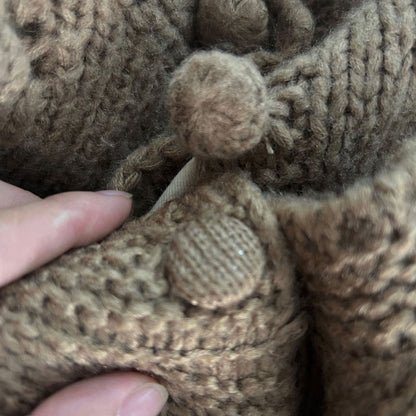 やさしく包み込むヴィンテージ風 女の子カーディガン 花柄ニット コットン長袖 90–130cm