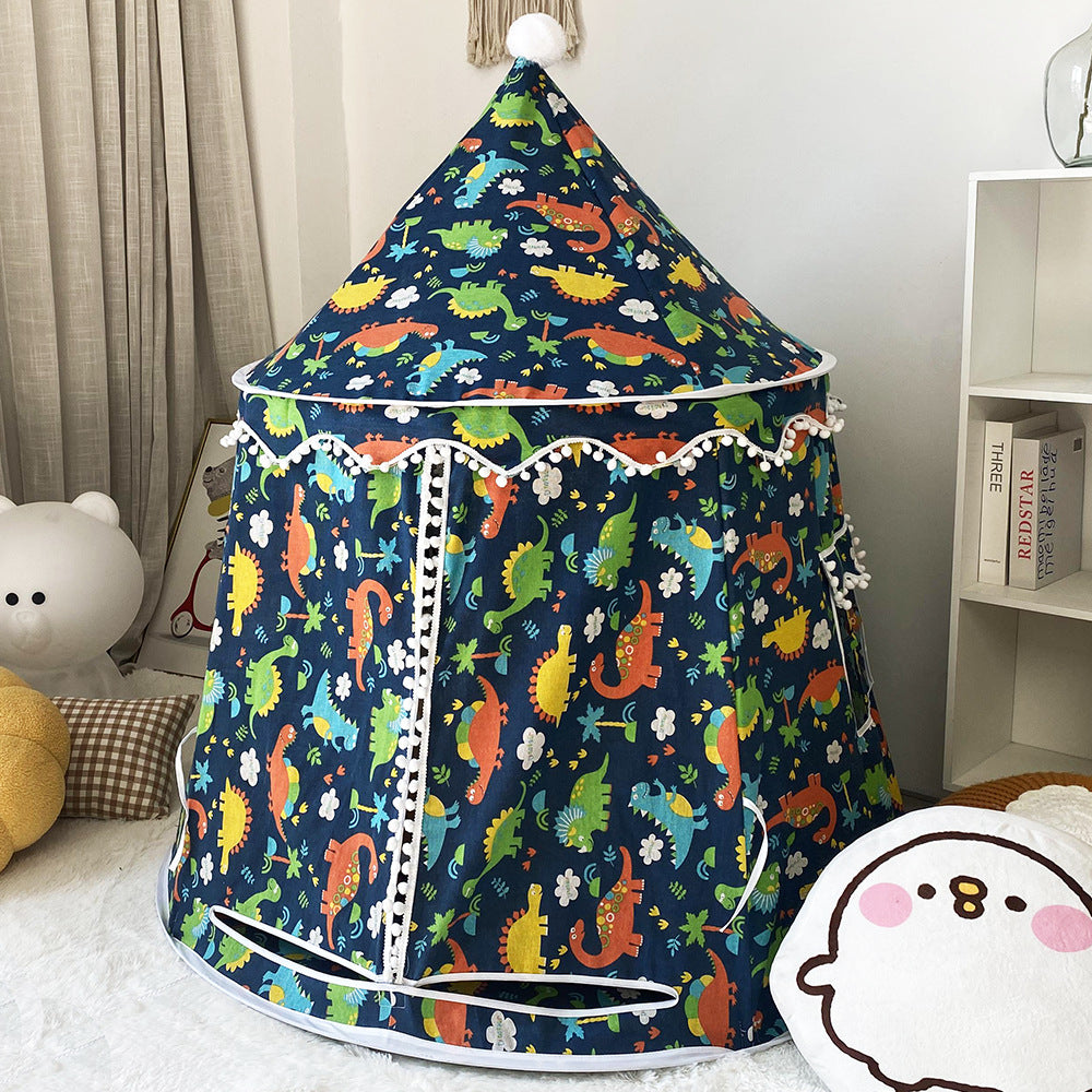 ユルト型キッズテント ネイビーダイナソー柄
