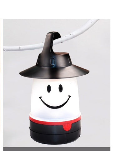 スマイルLEDランタン ブラック 単体 取っ手付き 置き型ライト
