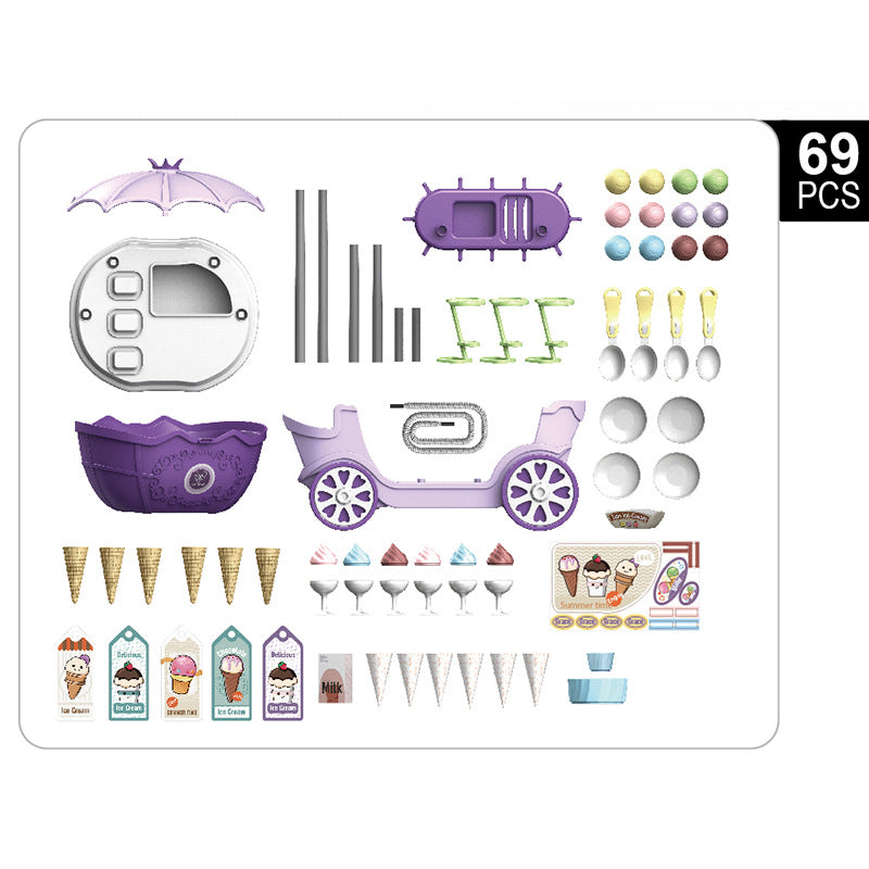 アイスクリームワゴン セット内容パーツ一覧 俯瞰
