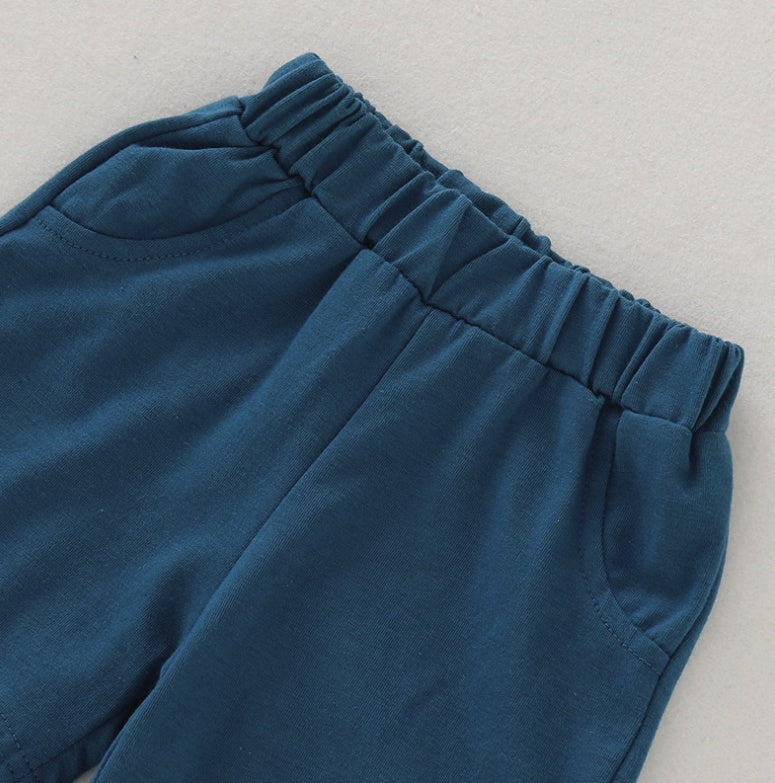 さらっと快適に動ける 子ども半袖Tシャツ＆ショートパンツ上下セット フクロウプリント コットン 80~120cm