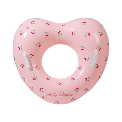 ハート型キッズ浮き輪 持ち手付き PVC素材 ピンク系デザイン4種 パンツポケット付きも選べる スイミングリング