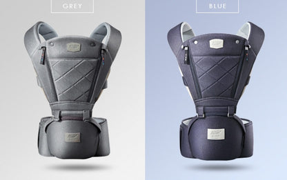 ファスナー式ヒップシート抱っこ紐 背面デザイン比較 グレー・ネイビー（ベビーキャリア）

