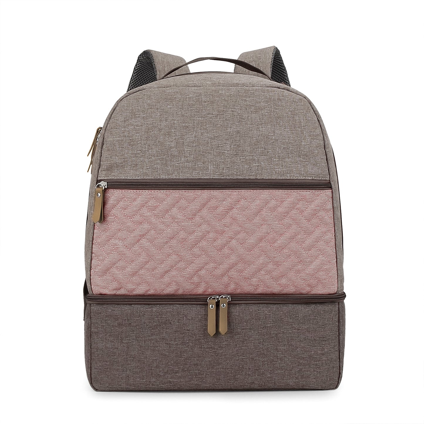 保冷ポケット付きおむつリュック｜ベビーカー取付ストラップ対応 防水オックスフォード 乾湿分離 34×15×44cm