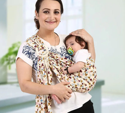 ミッキーヘッド柄のベビー用リングスリング抱っこ紐（リングスリング 抱っこ紐）
