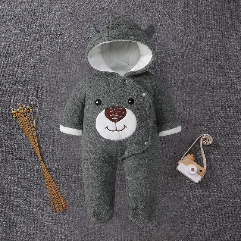 フードまわりの動物デザイン部分のアップ写真
