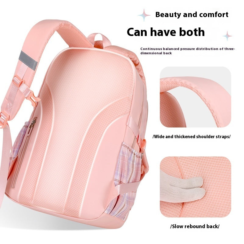 小学生通学A4対応｜防水オックスフォード布チェック柄スクールバックパック 45×31×15cm（バッジ＆チャーム付き）