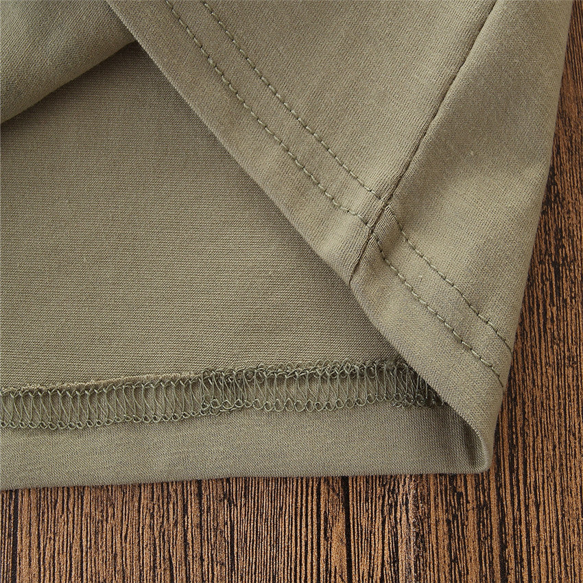 夏の外遊びがかっこよく決まる 男の子上下セット 半袖Tシャツ＆ロングパンツ 星条旗プリント×カモフラ柄 コットン/ポリエステル 70〜110cm