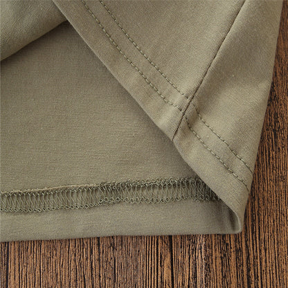 夏の外遊びがかっこよく決まる 男の子上下セット 半袖Tシャツ＆ロングパンツ 星条旗プリント×カモフラ柄 コットン/ポリエステル 70〜110cm