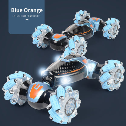 メカナムホイールの特徴が伝わるスタントドリフトカーの機能訴求イメージ
