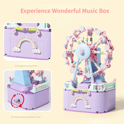 台座部分と支柱がはっきり見える観覧車ブロックのクローズアップ
