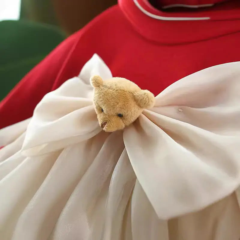 ボリュームスカートが華やかな子ども用長袖ワンピース
