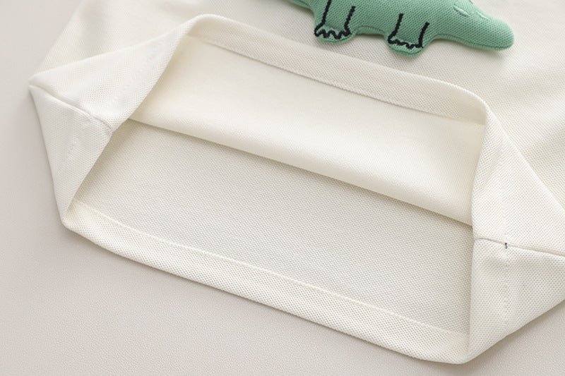 毎日を思いきり遊べる 男の子半袖セットアップ ワニ立体プリント コットン上下セット 80~120cm