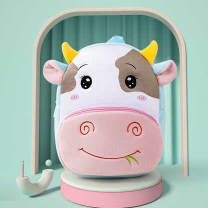 【約165g・1〜6歳】ぬいぐるみ素材の幼稚園リュック 27×24×7cm｜刺繍アニマルで毎日の通園が軽やかに整う