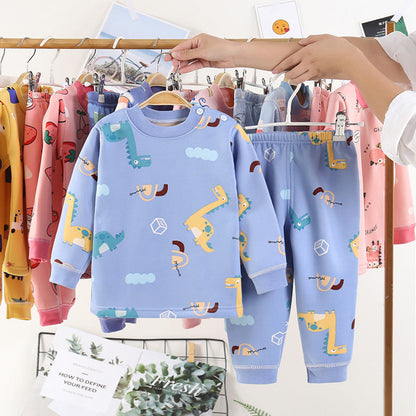 キッズ裏起毛コットン上下セット 長袖トップス＆ロングパンツ 極暖・ふんわり厚手 100–130cm | Children Plus-Velvet Cotton Warm Clothing Set Long Trousers 100–130cm Lumisei Prime