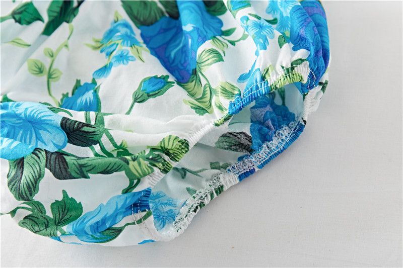 ふんわり花柄で写真映えする 女の子ベビーワンピース フリル袖フローラルプリント コットン 3〜24ヶ月