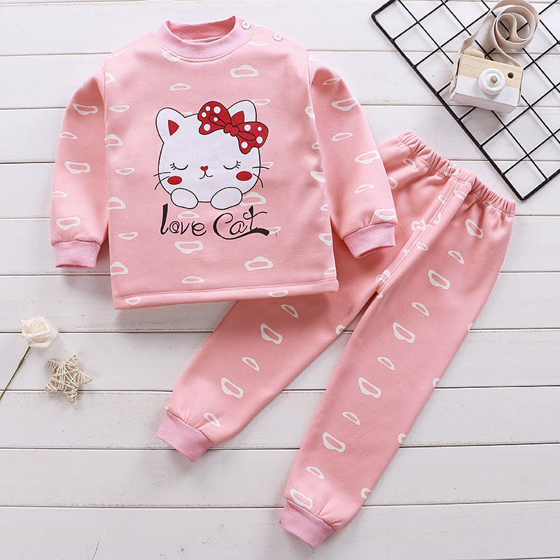 ふわふわ裏起毛で冬もあたたかい 赤ちゃん・子ども用上下セット 動物プリント ポリエステル 80〜100cm Lumisei Prime