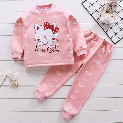 ふわふわ裏起毛で冬もあたたかい 赤ちゃん・子ども用上下セット 動物プリント ポリエステル 80〜100cm Lumisei Prime