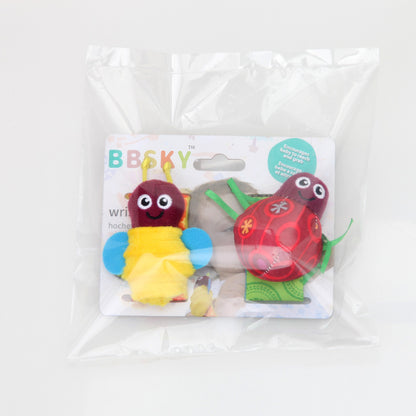 ギフト用.赤ちゃん用布製ガラガラブレスレットの写真
