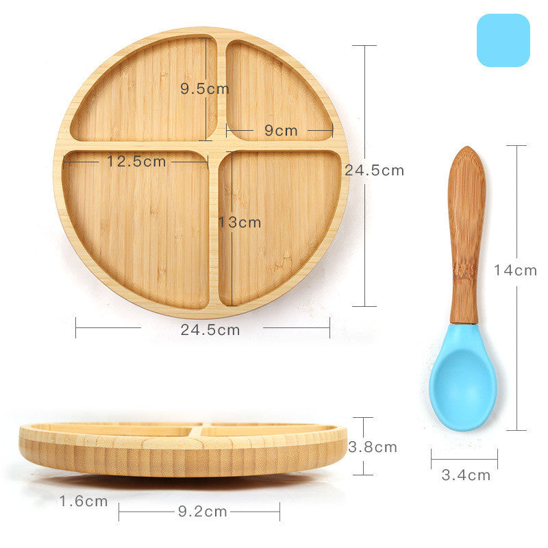 天然竹のラウンドディナープレート ナチュラル素材のベビー用プレート（竹製ベビー食器）
