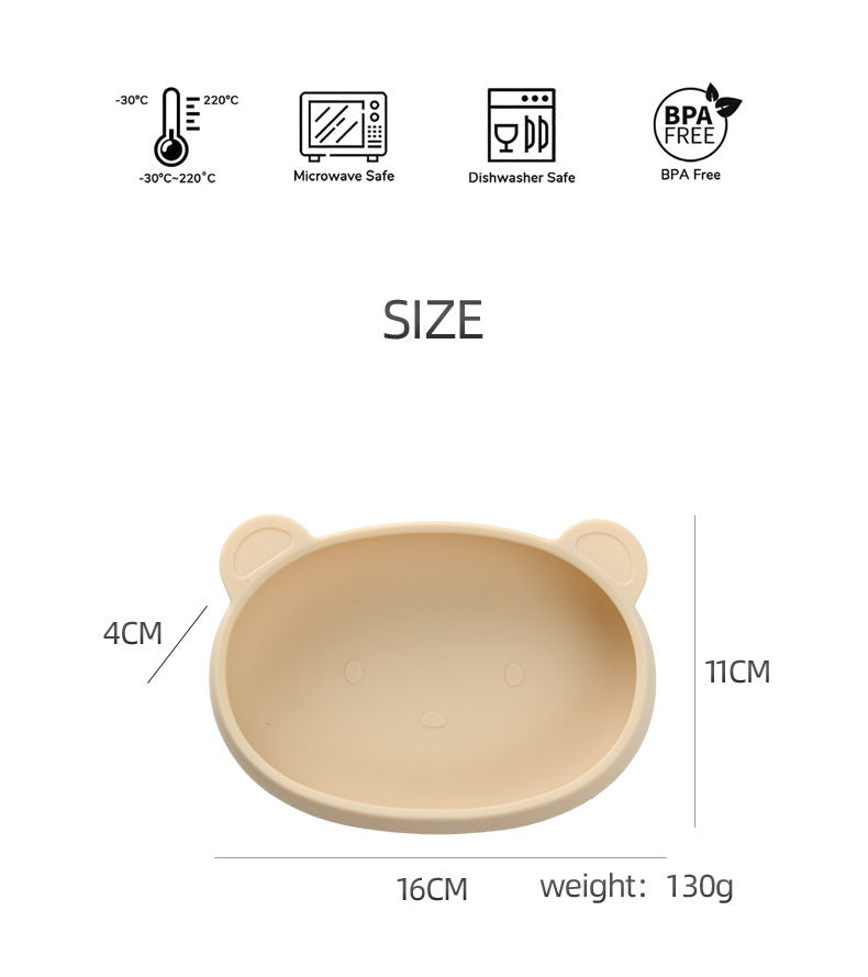 滑り止め付きのベアデザインボウル
