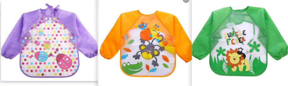 ベビー防水お食事エプロン | Long Sleeve Waterproof Baby Bib Apron Painting Gown Lumisei Prime