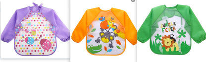 ベビー防水お食事エプロン | Long Sleeve Waterproof Baby Bib Apron Painting Gown Lumisei Prime