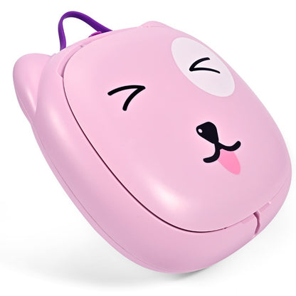 6ヶ月〜6歳のトイトレを安心快適に 猫デザイン折りたたみ携帯トイレ ベビー・キッズ用ポータブルおまる 蓋付き ABS素材 耐荷重50kg 17×24×5cm