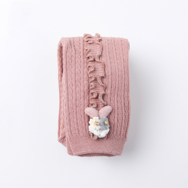 韓国風ガーリースタイルの九分丈ベビーパンツ
