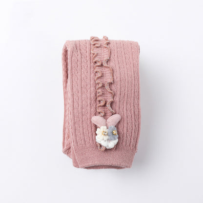 韓国風ガーリースタイルの九分丈ベビーパンツ
