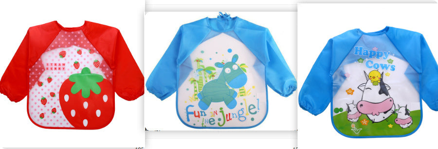 ベビー防水お食事エプロン | Long Sleeve Waterproof Baby Bib Apron Painting Gown Lumisei Prime