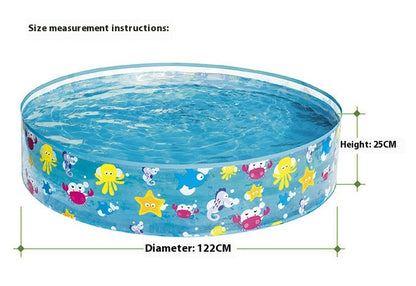 海の生き物柄 キッズパドリングプール 直径122cm x 高さ25cm PVC製 3〜6歳向け コンパクト家庭用プール