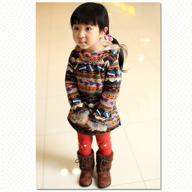 レッドカラーのガールズベルベットレギンス
