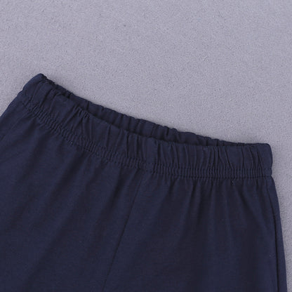 元気に走れる夏コーデが即完成する 男の子半袖Tシャツ＆ショートパンツセット ボーダー恐竜柄 コットン 100~150cm