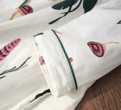 さらりと軽やかにくつろげる マタニティパジャマセット 前開き長袖 薄手ルームウェア M~XL