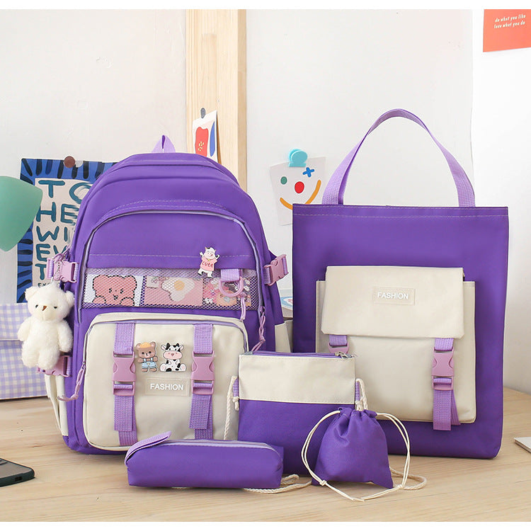 通学・通勤の持ち物が一気に整う｜キャンバス素材スクールバッグ5点セット 20–35L エアピローストラップ