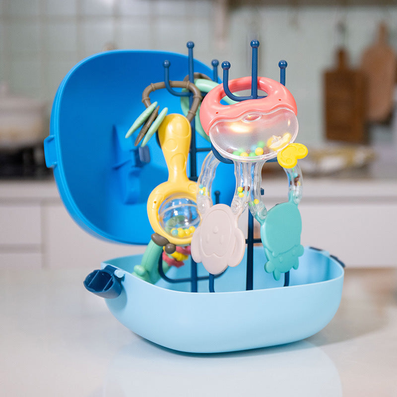 くじらケースの水切りスタンド使用例 歯固めを立てて乾かせる清潔ケア設計
