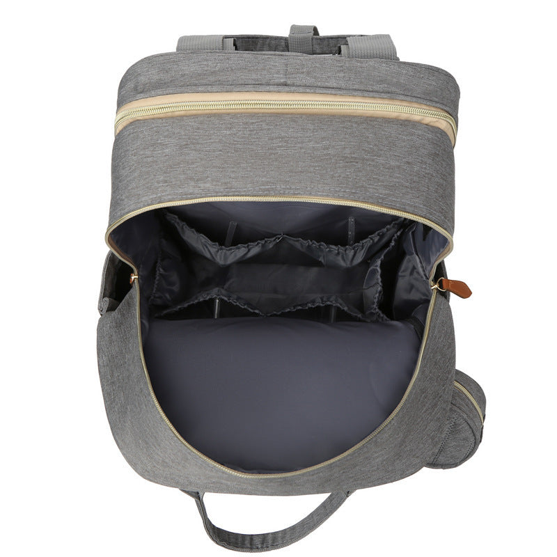 【折りたたみベッド一体型】大容量マザーズバッグ リュック オックスフォード生地 30×16×41cm ベビーカー取り付け対応
