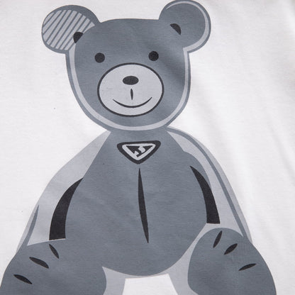 さらっと動きやすい 男の子半袖Tシャツ＆チェックパンツ上下セット くまプリント コットン 80~110cm