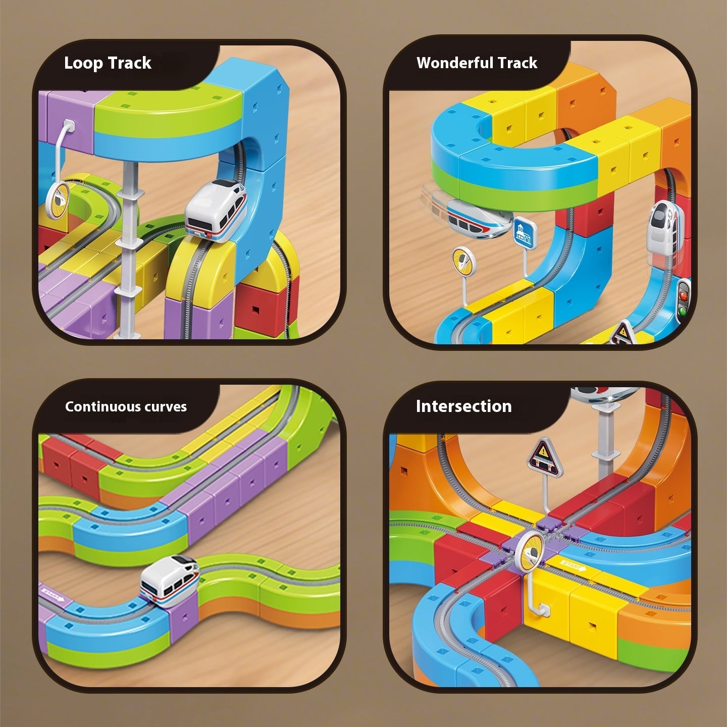 親子でコースを相談しながら組み立てている様子
