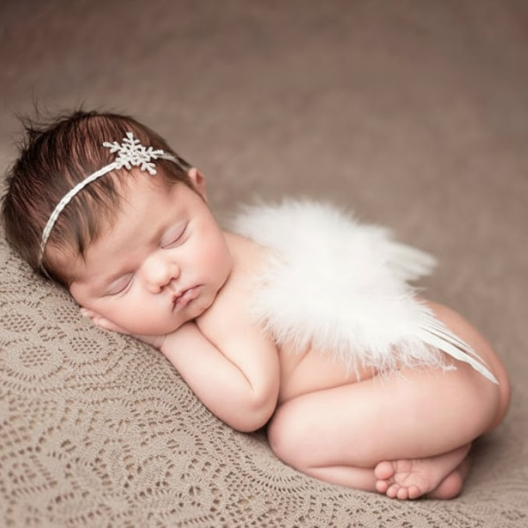 ベビーフォト羽根コスチュームセット | Baby Angel Feather Wings & Hair Band Photography Prop Lumisei Prime