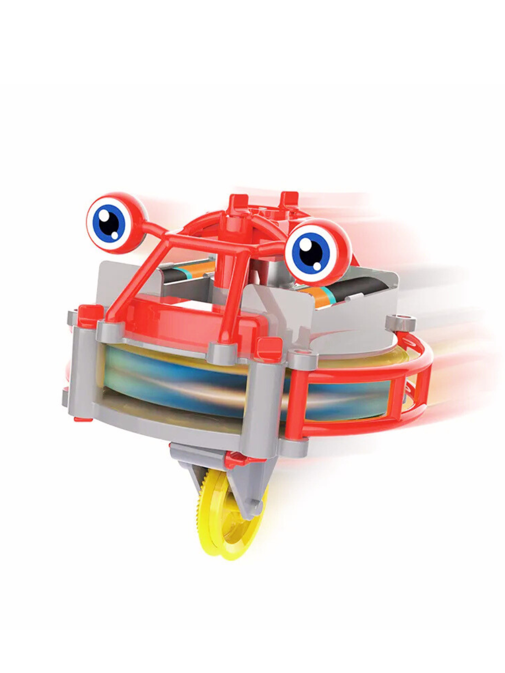 レッドのジャイロ式綱渡りロボットが走行するメインイメージ
