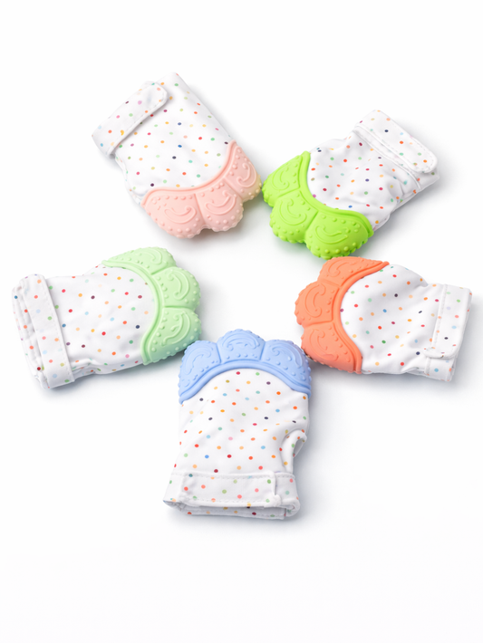 ベビー用シリコン歯固めミトングローブ 5色集合（歯固め 人気）
