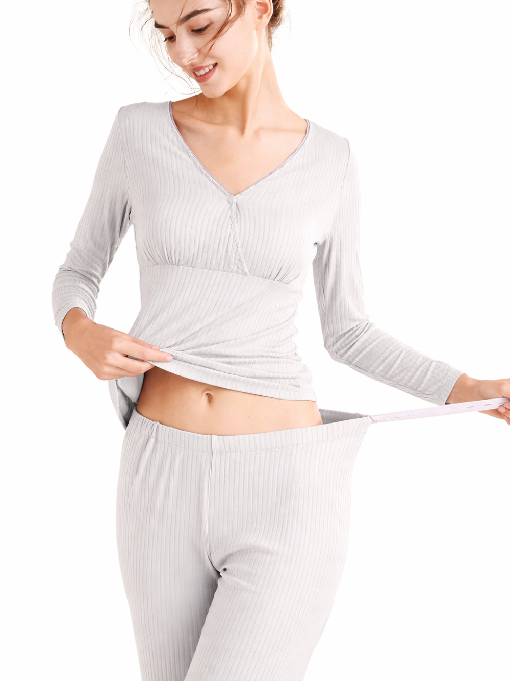 授乳対応マタニティパジャマの全体写真
