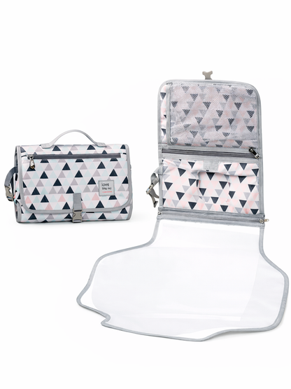 折りたたみ防水おむつ替えマット 収納ポーチ一体型（ベビーチェンジングマット）
