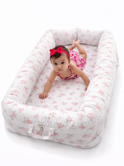 コットン ポータブルベビーネスト｜立体ガード 90×50cm