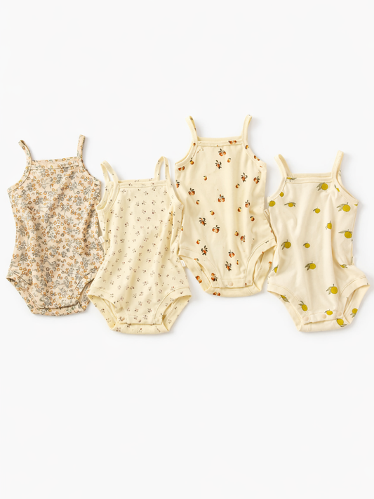 ベビースリングロンパース4枚セットの柄バリエーション全体イメージ
