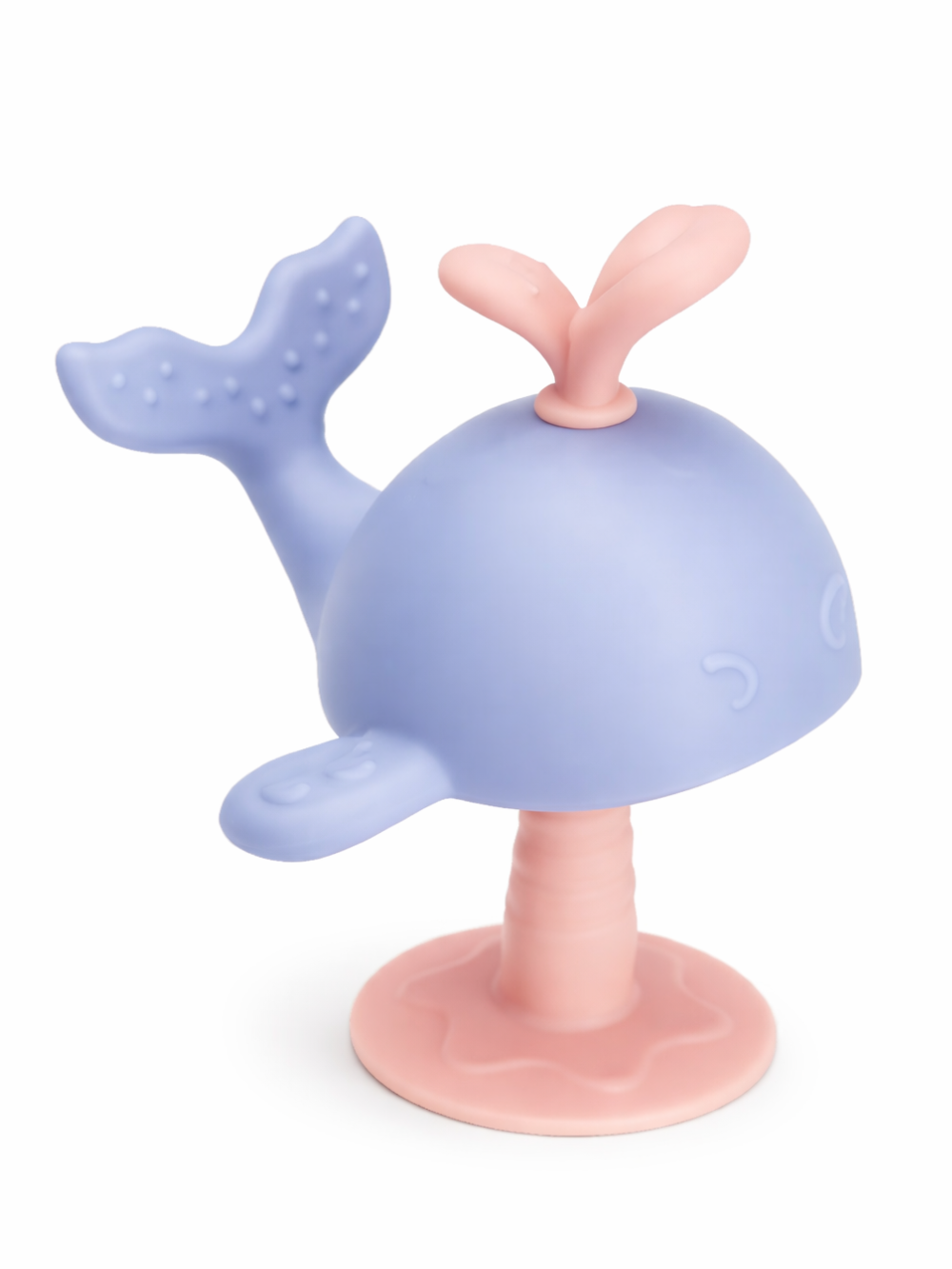 くじらモチーフ シリコンモラ—歯固め（歯がため）パープルピンク 全体イメージ
