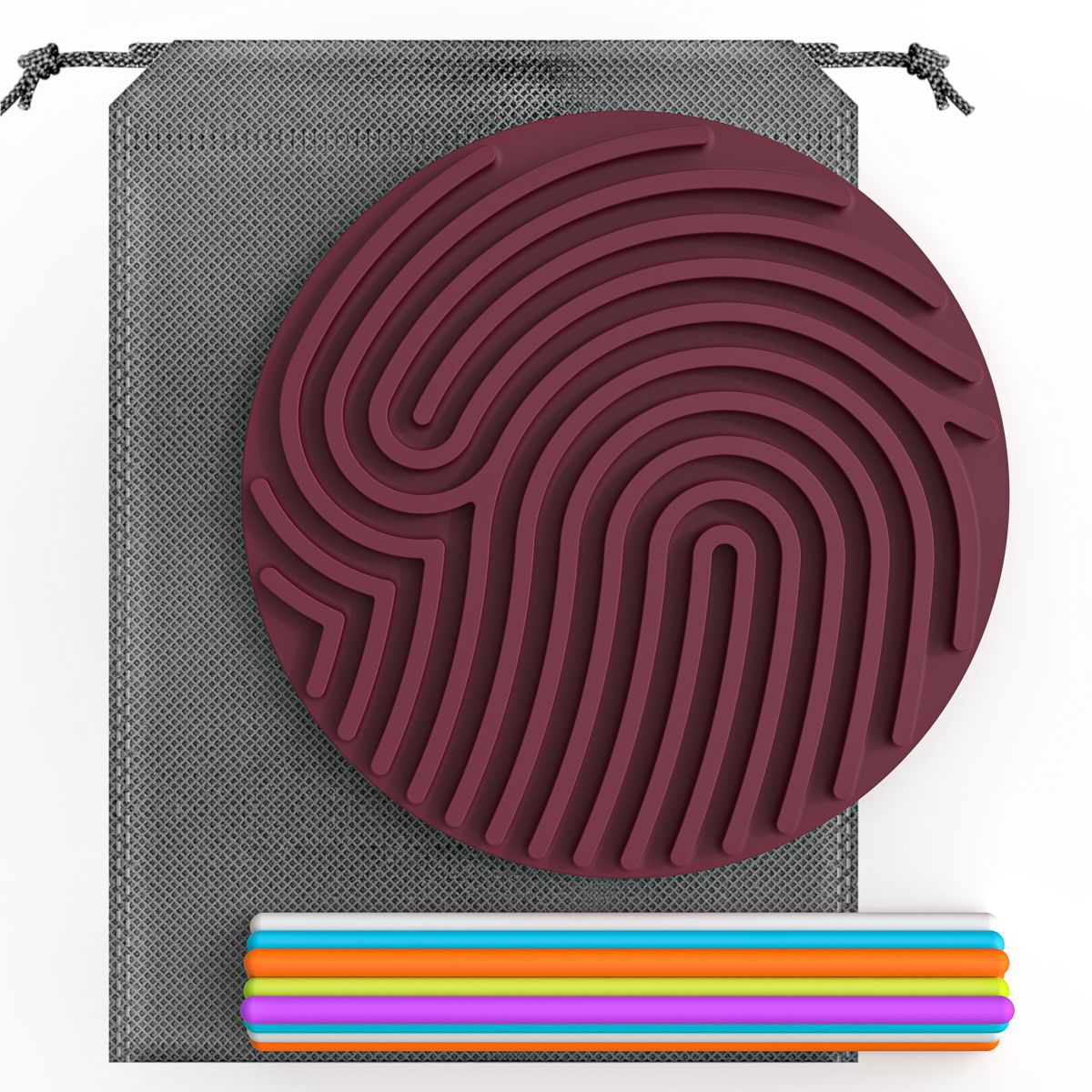 シリコン感覚ボード ハートラウンド迷路レインボー